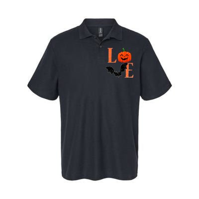 Love Halloween Pumpkin Bat Softstyle Adult Sport Polo