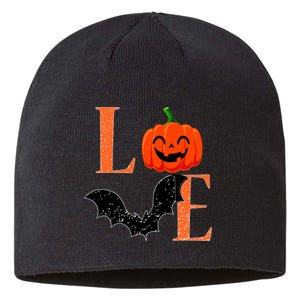 Love Halloween Pumpkin Bat Sustainable Beanie