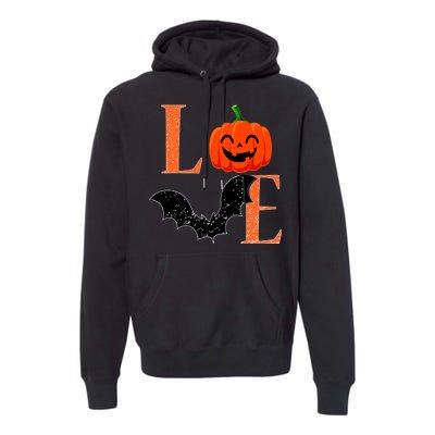 Love Halloween Pumpkin Bat Premium Hoodie