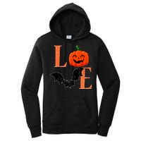 Love Halloween Pumpkin Bat Women's Pullover Hoodie