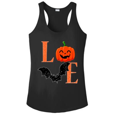 Love Halloween Pumpkin Bat Ladies PosiCharge Competitor Racerback Tank