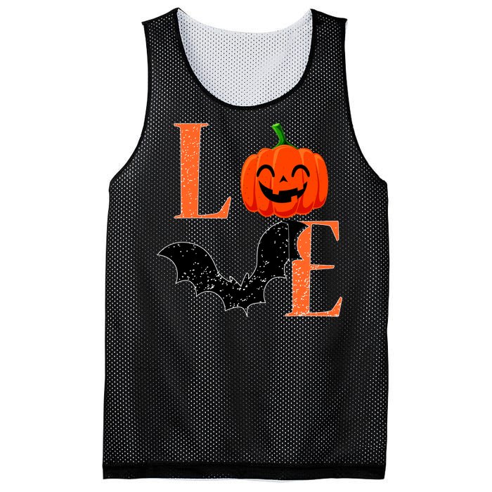 Love Halloween Pumpkin Bat Mesh Reversible Basketball Jersey Tank