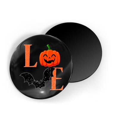 Love Halloween Pumpkin Bat Magnet