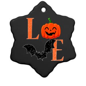 Love Halloween Pumpkin Bat Ceramic Star Ornament