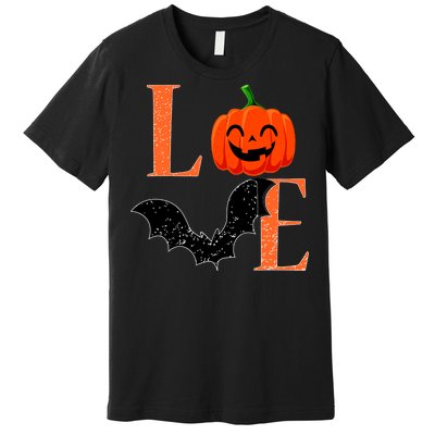 Love Halloween Pumpkin Bat Premium T-Shirt