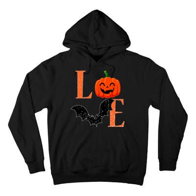 Love Halloween Pumpkin Bat Tall Hoodie