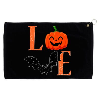 Love Halloween Pumpkin Bat Grommeted Golf Towel