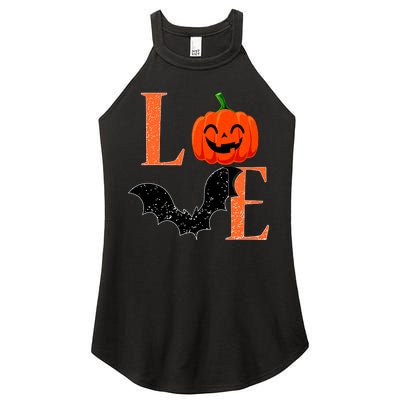 Love Halloween Pumpkin Bat Women's Perfect Tri Rocker Tank