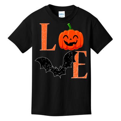 Love Halloween Pumpkin Bat Kids T-Shirt