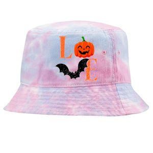 Love Halloween Pumpkin Bat Tie-Dyed Bucket Hat