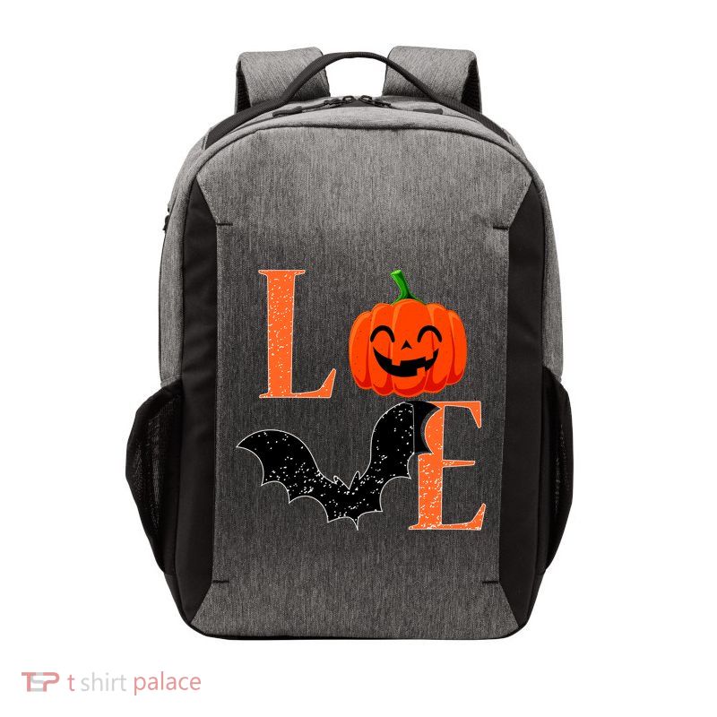 Love Halloween Pumpkin Bat Vector Backpack