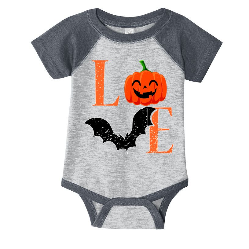Love Halloween Pumpkin Bat Infant Baby Jersey Bodysuit