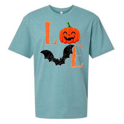 Love Halloween Pumpkin Bat Sueded Cloud Jersey T-Shirt