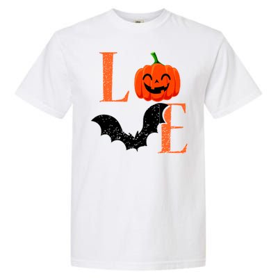 Love Halloween Pumpkin Bat Garment-Dyed Heavyweight T-Shirt