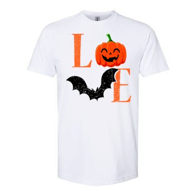 Love Halloween Pumpkin Bat Softstyle® CVC T-Shirt