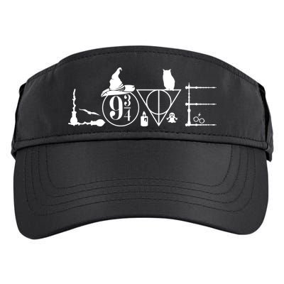 Love Halloween Witch Craft Wizard Logo Adult Drive Performance Visor