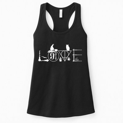 Love Halloween Witch Craft Wizard Logo Womens Tank Top