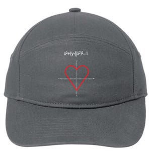 Love Heart Math Equation 7-Panel Snapback Hat