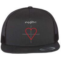 Love Heart Math Equation Flat Bill Trucker Hat