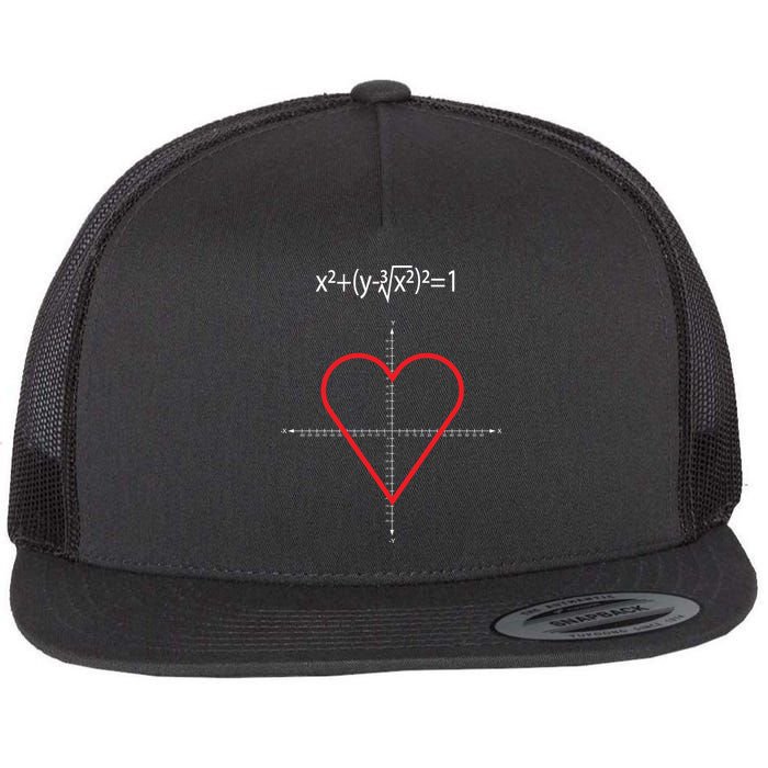 Love Heart Math Equation Flat Bill Trucker Hat