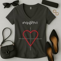 Love Heart Math Equation Women's V-Neck T-Shirt