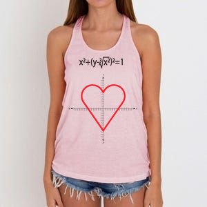 Love Heart Math Equation Women's Knotted Racerback Tank