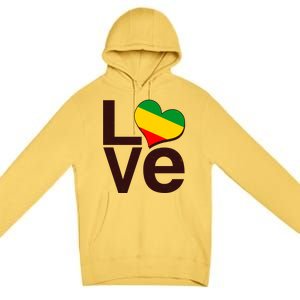 Love Heart Traditional African Colors Premium Pullover Hoodie