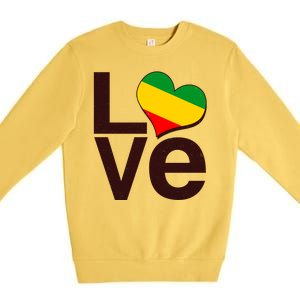 Love Heart Traditional African Colors Premium Crewneck Sweatshirt