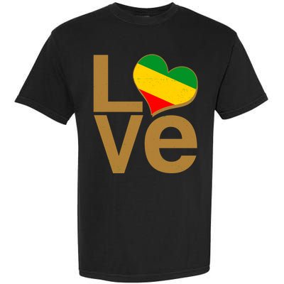 Love Heart Traditional African Colors Garment-Dyed Heavyweight T-Shirt