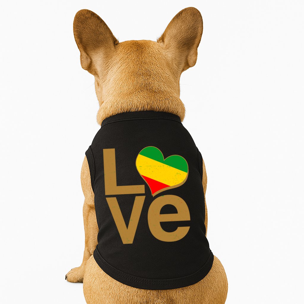 Love Heart Traditional African Colors Doggie Tank