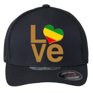 Love Heart Traditional African Colors Flexfit Unipanel Trucker Cap