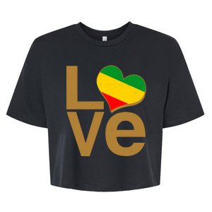 Love Heart Traditional African Colors Bella+Canvas Jersey Crop Tee