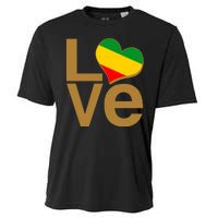 Love Heart Traditional African Colors Cooling Performance Crew T-Shirt