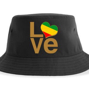 Love Heart Traditional African Colors Sustainable Bucket Hat