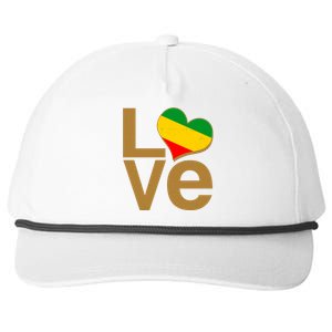 Love Heart Traditional African Colors Snapback Five-Panel Rope Hat