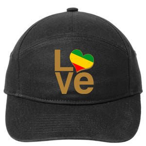 Love Heart Traditional African Colors 7-Panel Snapback Hat