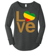 Love Heart Traditional African Colors Women's Perfect Tri Tunic Long Sleeve Shirt