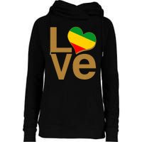 Love Heart Traditional African Colors Womens Funnel Neck Pullover Hood