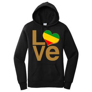 Love Heart Traditional African Colors Women's Pullover Hoodie