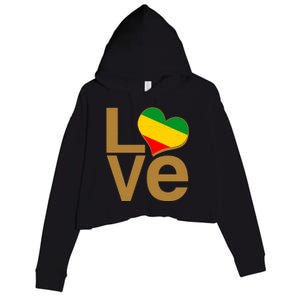 Love Heart Traditional African Colors Crop Fleece Hoodie