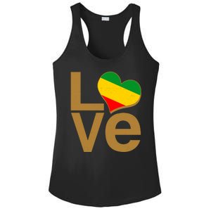 Love Heart Traditional African Colors Ladies PosiCharge Competitor Racerback Tank