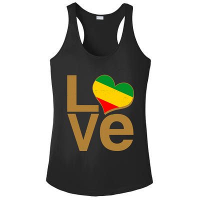 Love Heart Traditional African Colors Ladies PosiCharge Competitor Racerback Tank