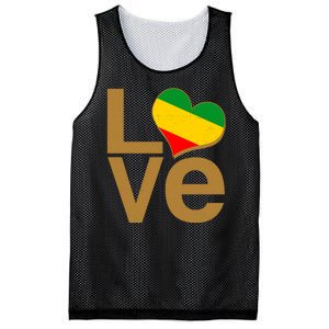 Love Heart Traditional African Colors Mesh Reversible Basketball Jersey Tank