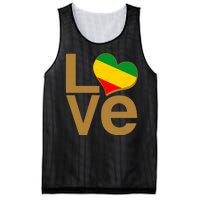 Love Heart Traditional African Colors Mesh Reversible Basketball Jersey Tank