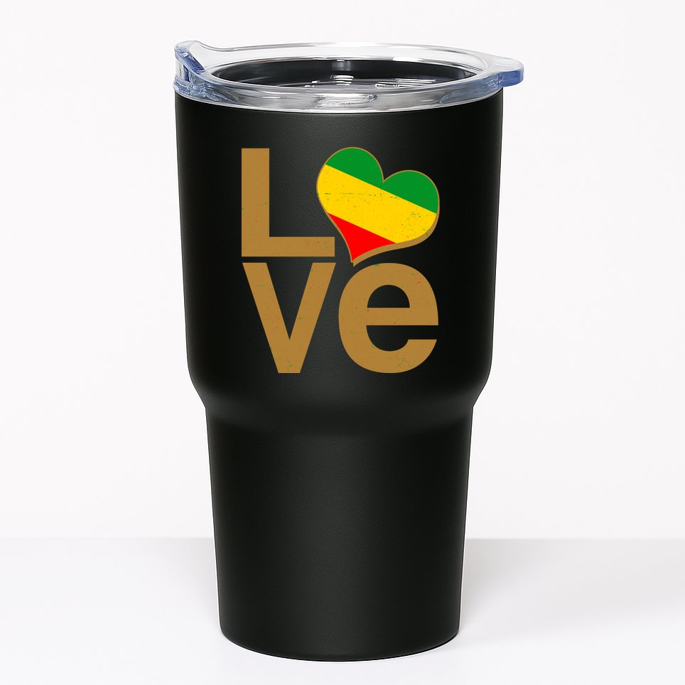 Love Heart Traditional African Colors Tumbler