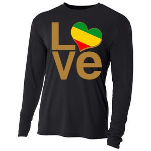 Love Heart Traditional African Colors Cooling Performance Long Sleeve Crew