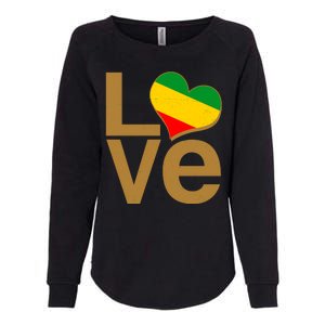 Love Heart Traditional African Colors Womens California Wash Sweatshirt