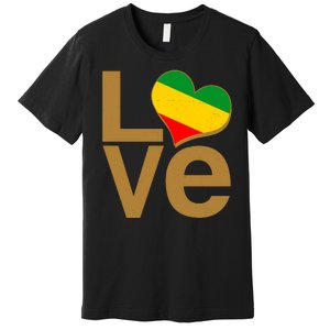 Love Heart Traditional African Colors Premium T-Shirt