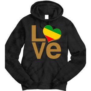 Love Heart Traditional African Colors Tie Dye Hoodie