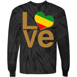 Love Heart Traditional African Colors Tie-Dye Long Sleeve Shirt